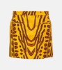 Zola printed linen-blend miniskirt