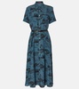 Kiera printed silk midi dress