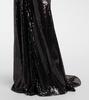 Sequined strapless gown