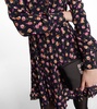 Printed belted silk minidress