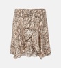 Ozany snake-print silk-blend miniskirt
