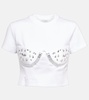 Crystal-embellished jersey T-shirt