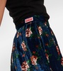 Floral velvet miniskirt