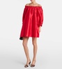 Lepre off-shoulder silk and cotton minidress