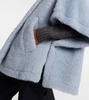 Tebe alpaca, wool, and silk teddy cape