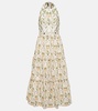 Consuelo Lunar embroidered linen midi dress