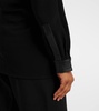 Alexis faux leather-trimmed crêpe top