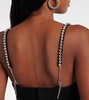 Heart crystal-embellished crop top