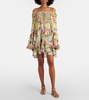 Flor Fantástica floral silk minidress