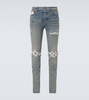 Micro Starburst distressed skinny jeans