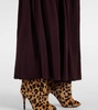 Strapless gathered jersey maxi dress