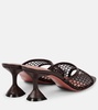 Lupita leather-trimmed raffia mules