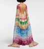 Printed silk gown