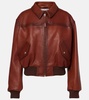 Leather bomber jacket 