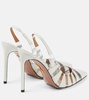 Hot Rumor 105 leather and PVC slingback pumps