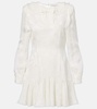 Bow-detail floral jacquard minidress