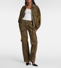 Mid-rise flared cargo jeans