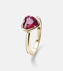 Heart 18kt gold ring with ruby
