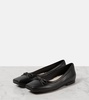 Monili bow-detail leather ballet flats