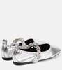 Elsa metallic faux leather ballet flats