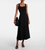 Platani pleated cotton-blend midi dress