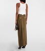 Denim cargo maxi skirt 