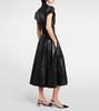 Belted leather midi dress