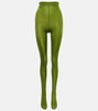 Crystal-embellished jersey tights