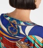 Draped printed jersey maxi dress