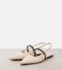 Pointy leather slingback pumps