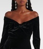 Bow-detail off-shoulder velvet gown