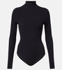 Ribbed-knit turtleneck bodysuit