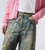 Trompe l'oeil denim shorts