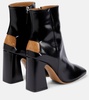 Patent leather ankle boots