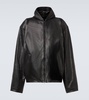 Hooded leather blouson