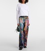 Face cotton-blend jersey T-shirt
