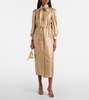 Ape belted silk twill maxi dress