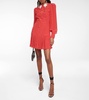 Polka-dot pleated minidress