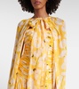 Gathered caped silk gown
