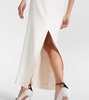 Organza-trimmed cady bustier gown