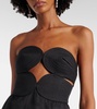 Strapless cotton and linen-blend maxi dress