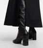 Damier leather over-the-knee boots