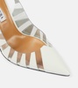 Hot Rumor 105 leather and PVC slingback pumps