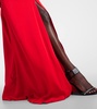 Embellished halterneck satin gown