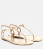 Almost Bare metallic leather sandals
