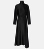 Asymmetric satin midi dress