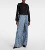 Wide-leg wrap jeans