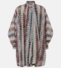 Zigzag draped lamé minidress