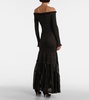 Polly off-shoulder jersey maxi dress
