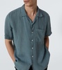Linen bowling shirt